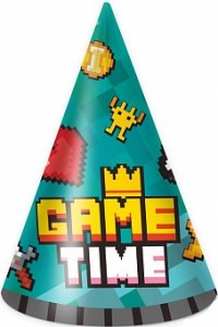 Зелёный колпак с пиксельным дизайном и надписью Game Time для мальчика, купить в Букет Шаров Измайлово.
