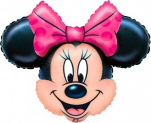 Минни Маус с розовым бантом и большими ушами улыбается широко, купить в Букет шаров Измайлово.