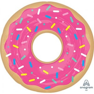 Воздушный шар в форме пончика с розовой глазурью и яркой посыпкой, купить в Букет шаров Измайлово.