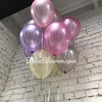 15 разноцветных шаров оттенка металлик с гелием букет шаров с гелием купить