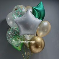 Букет - Зелёный букет шаров с гелием купить