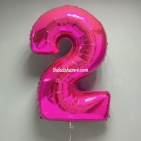Цифра 2 цвета фуксия для праздника, яркое украшение и фотозона, купить в Букет шаров Измайлово.