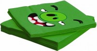 Салфетки Angry Birds зеленые с изображением свиньи и улыбкой, купить в Букет шаров Измайлово.