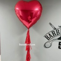 Сердце красное 80см с лентой тассел 2м букет шаров с гелием купить
