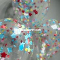 шар с конфетти в виде разноцветных бумажных звёзд букет шаров