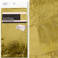 Золотая пластиковая скатерть для праздничного стола с эффектным блеском. Доставка и самовывоз с 10% скидкой 3-я парковая 38.