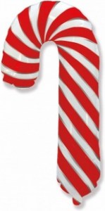 Фигура леденец красно белого цвета в полоску для новогоднего оформления и праздника, купить в Букет шаров Измайлово.