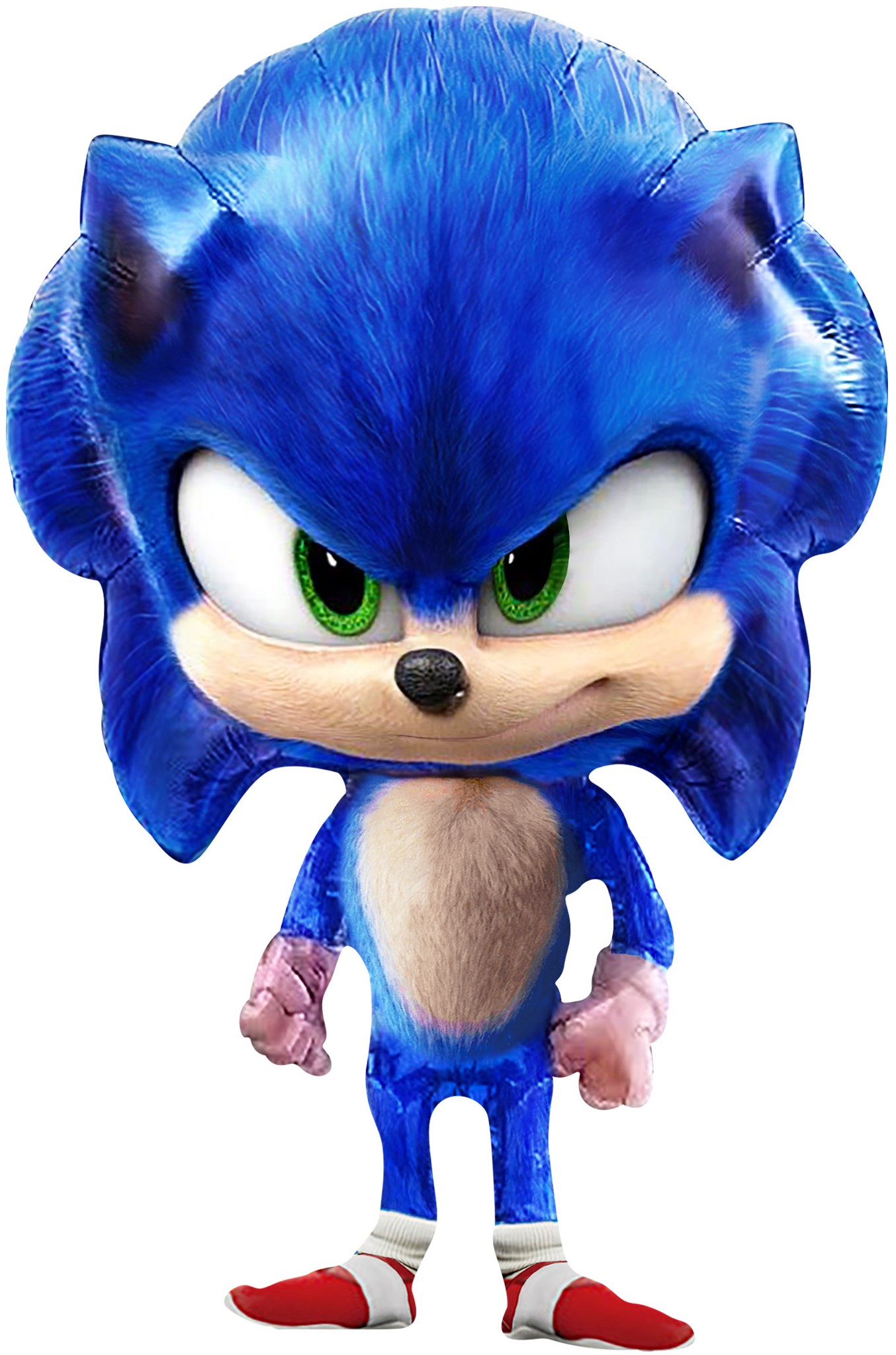 Шар Соник Хеджхог с гелием - синий ёж из видеоигры SEGA с зелёными глазами и красными кроссовками.