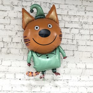 Персонаж Компот из мультфильма Три кота с зелёной одеждой и улыбкой, купить в Букет шаров Измайлово.