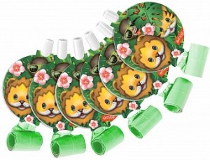 Весёлые язычки с тигрятами и зелёными листьями для праздника, купить в Букет шаров Измайлово.