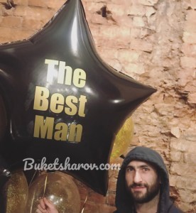 Звезда 100см Чёрная с инд. надписью.