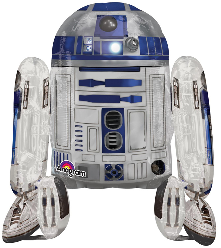Ходячая фигура R2D2 из киновселенной Звездные войны в бело-синем дизайне, купить в Букет шаров Измайлово.